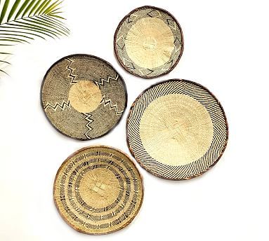 Handwoven Tonga Basket Wall Art - Set of 4 | Pottery Barn (US)
