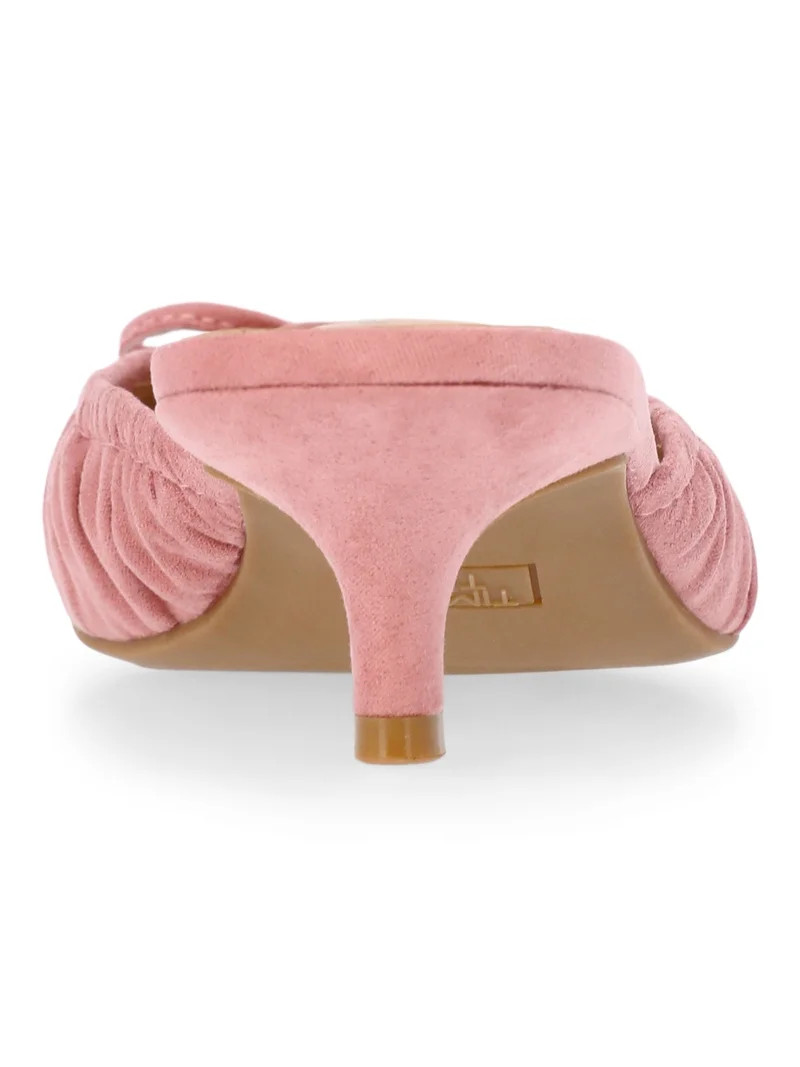 Time and Tru Women's Faux Suede Kitten Heel Mules - Walmart.com | Walmart (US)