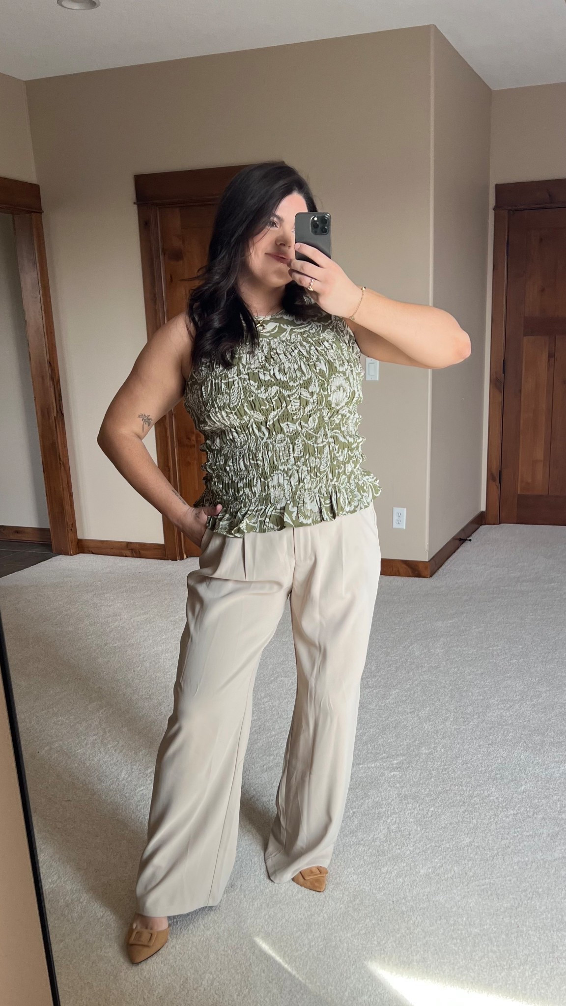 Work or office outfit idea! Love this too and how it fits 🤩 wearing a large and xl long in the pants 

Midsize size 14, teacher outfit, trousers, bump friendly 

#ltkworkwear #ltkmidsize #ltkfindsunder50