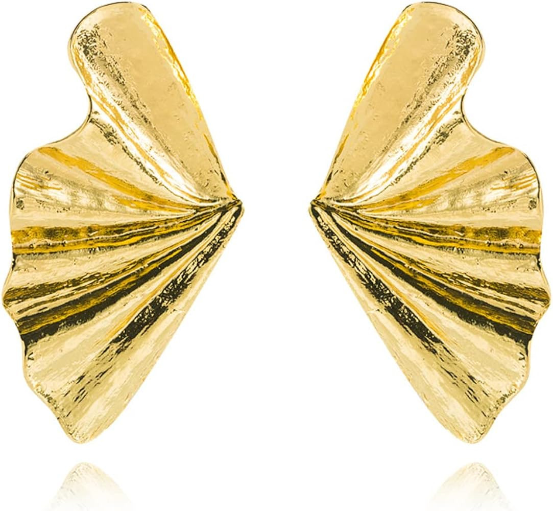 Bohemia Fan-shaped Abstract Geometric Leaf Earrings for Women Humble Chic Jewelry | Amazon (US)
