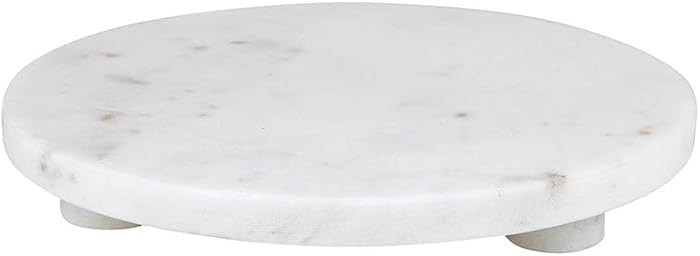 Santa Barbara Design Studio Marble Serving Board Strong Stone Round Footed Tray, 8" Diameter, Whi... | Amazon (US)