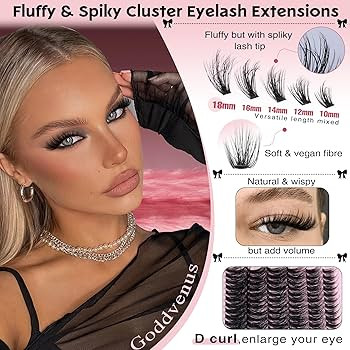 Goddvenus Lash Clusters Wispy Eyelash Clusters Fluffy Lashes Clusters Cute D Curl Cluster Eyelash... | Amazon (US)