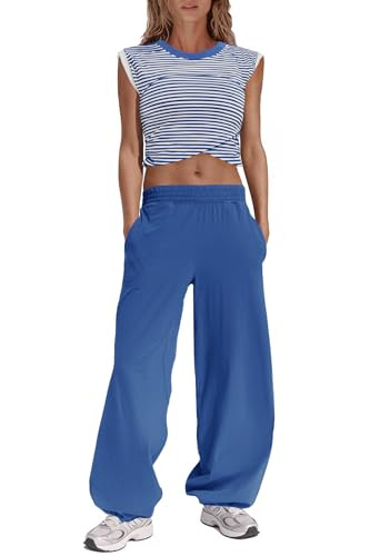 Panadila Womens Striped Two Piece Sets Loungewear Set | Amazon (US)