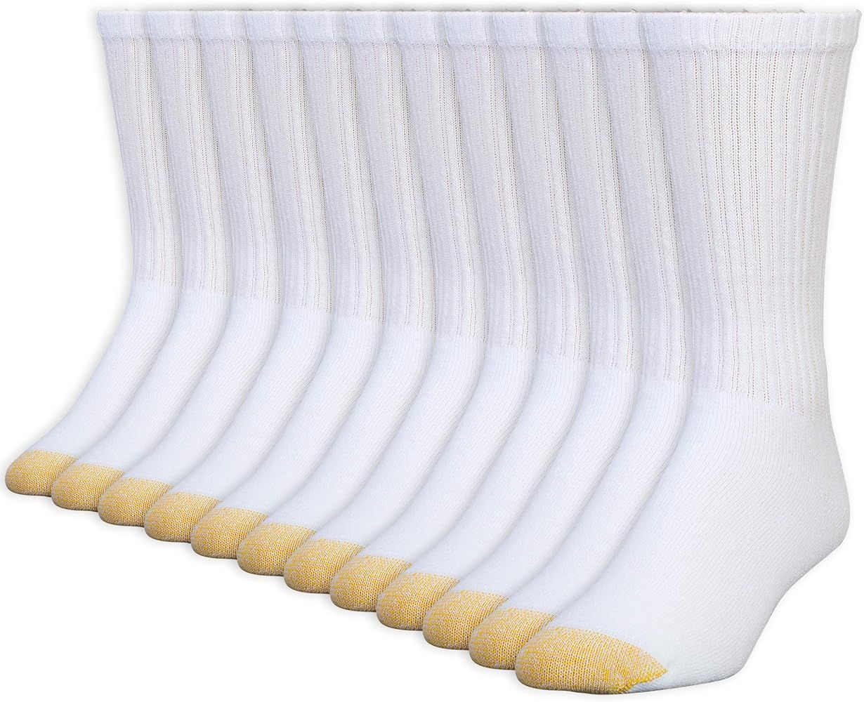 GOLDTOE Men's 656S Cotton Crew Athletic Socks, Multipairs | Amazon (US)
