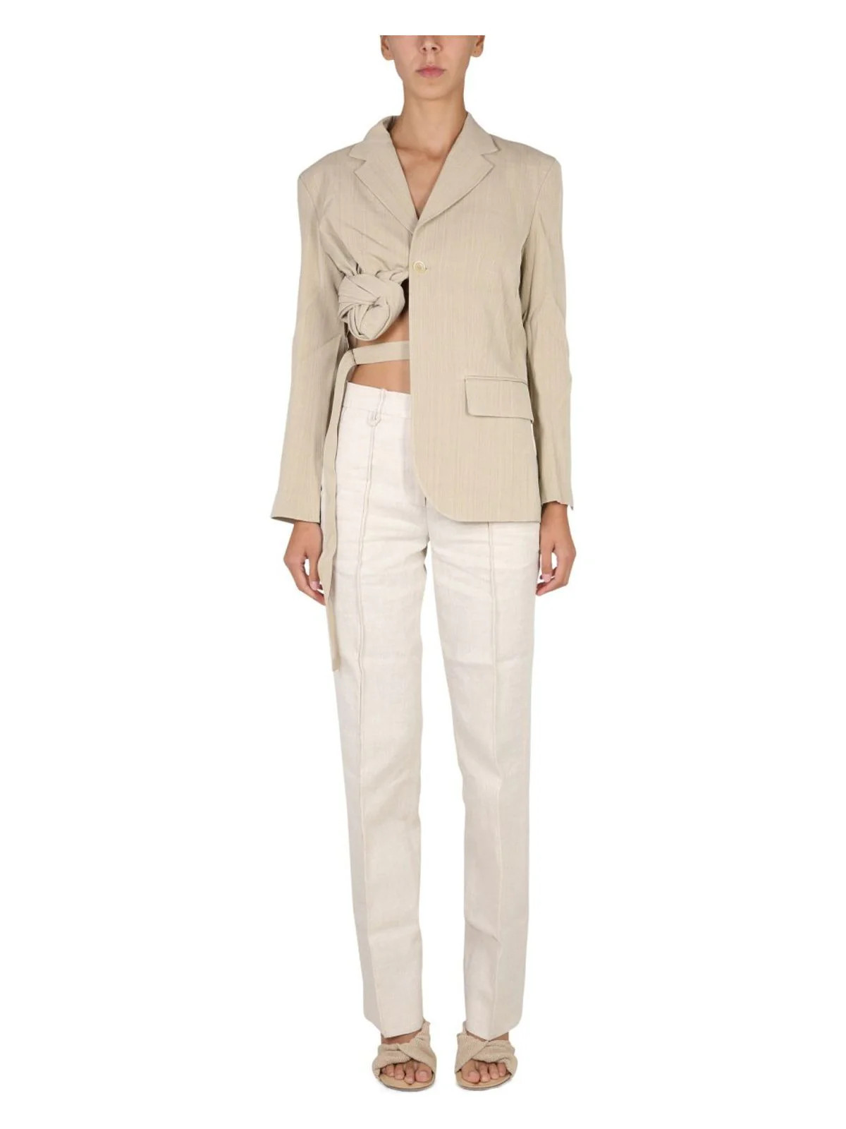 Jacquemus Women's Baccala Jacket in Beige | Size 38 | 223JA021 | LOZURI