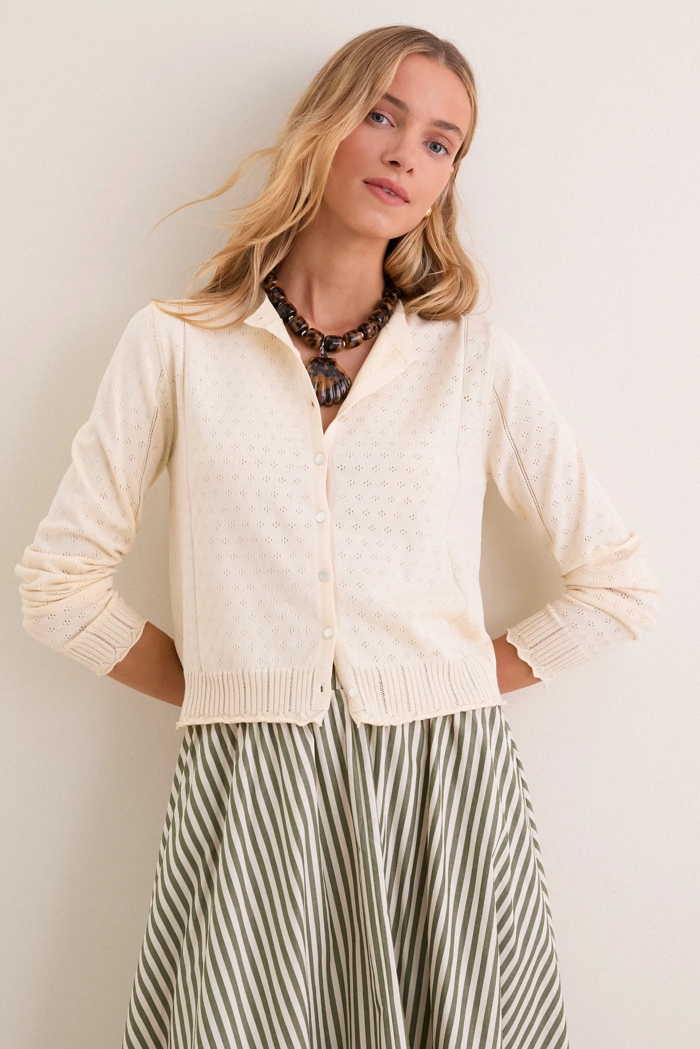 Buttercream Pointelle Ellie Cardigan | Tuckernuck (US)