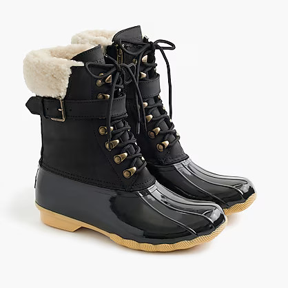 Women's Sperry® for J.Crew Shearwater buckle boots in black | J.Crew US