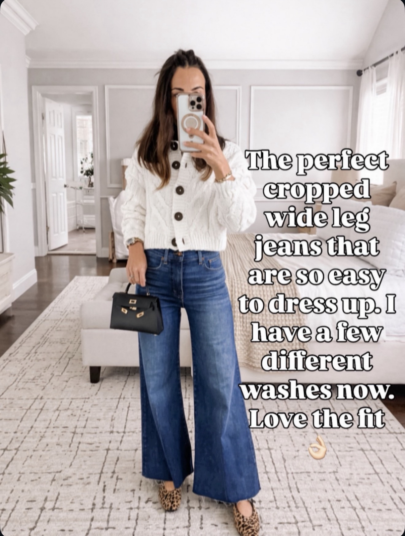 Cropped wide leg jeans that work with everything—flats, heels, sneakers 👖 🔗⬇️ wearing size 25 

#LTKOver40 #LTKmomlife #LTKootd