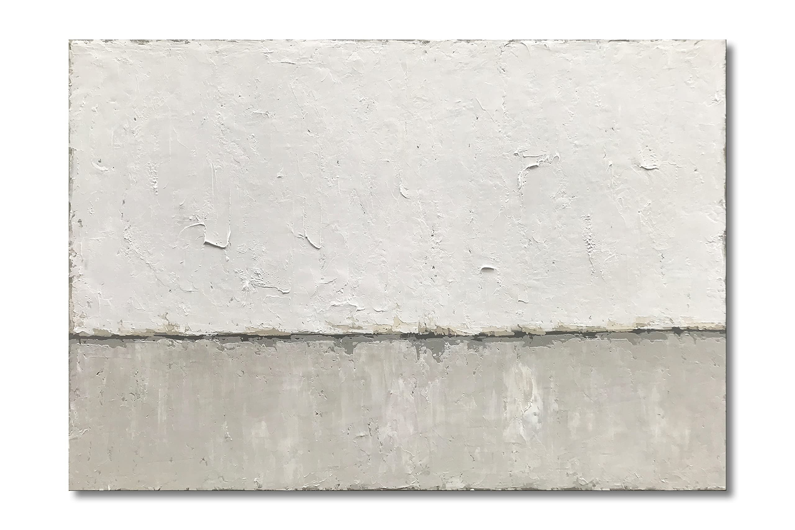 NANKAI Large Abstract Painting Hand-Painted Grey White Minimalist Painting on Canvas Modern Abstr... | Amazon (US)