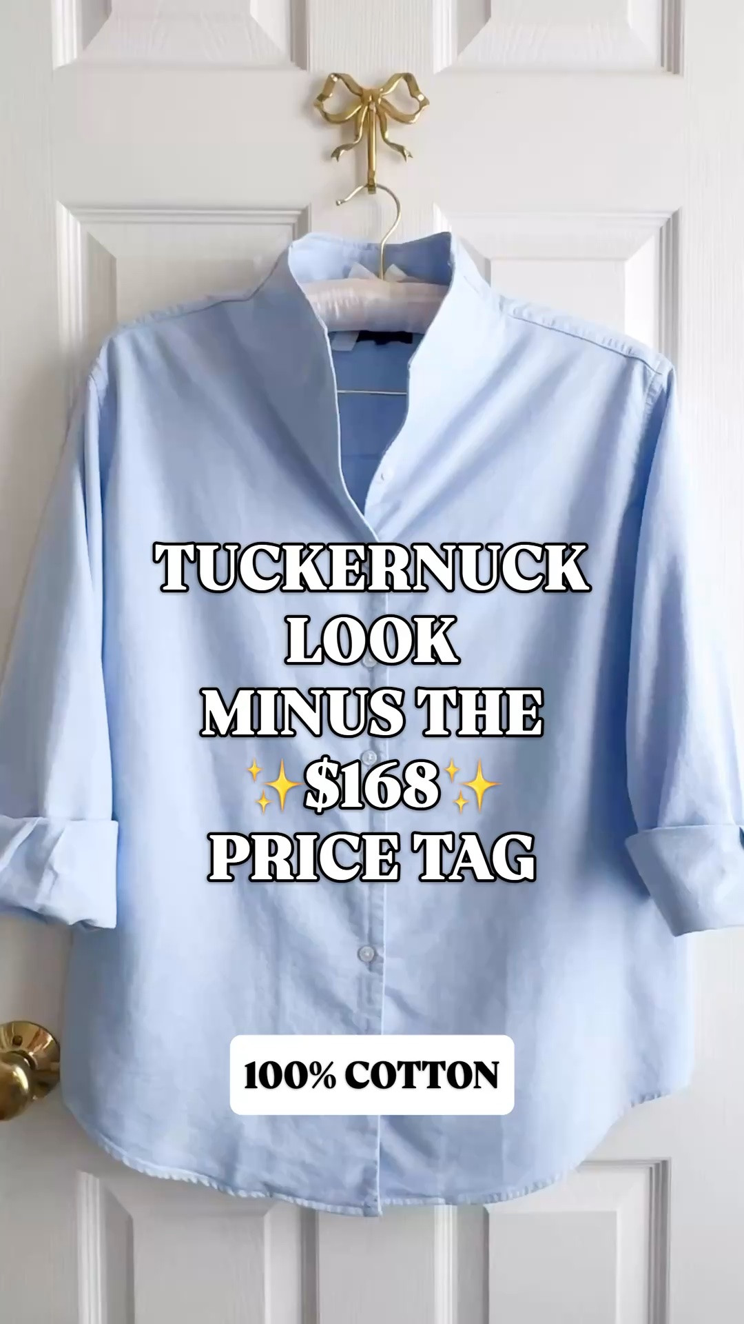 Tuckernuck Bessette look for less | Quince Oxford shirt | cotton button-down women | preppy work outfits

The Tuckernuck look, minus the $168 price tag. This $44 Quince stand collar Oxford is going quickly, and the solid white has already sold out. Classic blue and white with thin black stripes are still available.

If you’ve had your eye on this one, I wouldn’t wait. Quince sometimes restocks, but I don’t know when the sold out options will return.

The stand collar gives a classic button down such an elegant shape. It’s 100% organic cotton with crisp Oxford structure and a surprisingly soft finish. The quality is fantastic, and it captures that polished Tuckernuck Bessette look for so much less.

Classic blue is such a useful addition to a workwear wardrobe. Pair it with work pants for business casual office outfits, a skirt for teacher outfits or jeans for everyday preppy style. The collar looks especially pretty peeking out of a cardigan or crewneck sweater.

Sizing note: I wear my usual medium. It runs generous, so size down if you’re between sizes.

Shop the remaining colors and choose your size below.

Tuckernuck Bessette look for less, Quince stand collar Oxford, women’s Oxford button-down, stand collar shirt women, 100% organic cotton shirt, blue Oxford shirt women, striped button-down women, soft cotton work shirt, business casual tops women, office outfits women, teacher outfit tops, fall work outfits, preppy fall outfits, cotton blouses women, classic wardrobe staples, Quince finds, Quince workwear, affordable workwear @Quince 

#LTKFindsUnder50 #QuinceFinds #LookForLess #PreppyStyle #WorkOutfits #TeacherOutfits #ButtonDown #ButtonDownShirt #BusinessCasual

#LTKSeasonal #LTKWorkwear #LTKOver40
