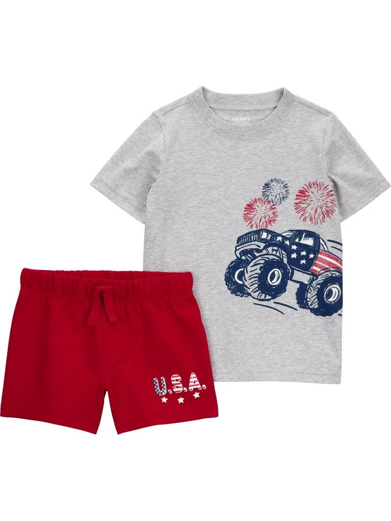 Carter's Child of Mine Baby and Toddler Boy Patriotic Outfit Set, 2-Piece, Sizes 12M-5T | Walmart (US)