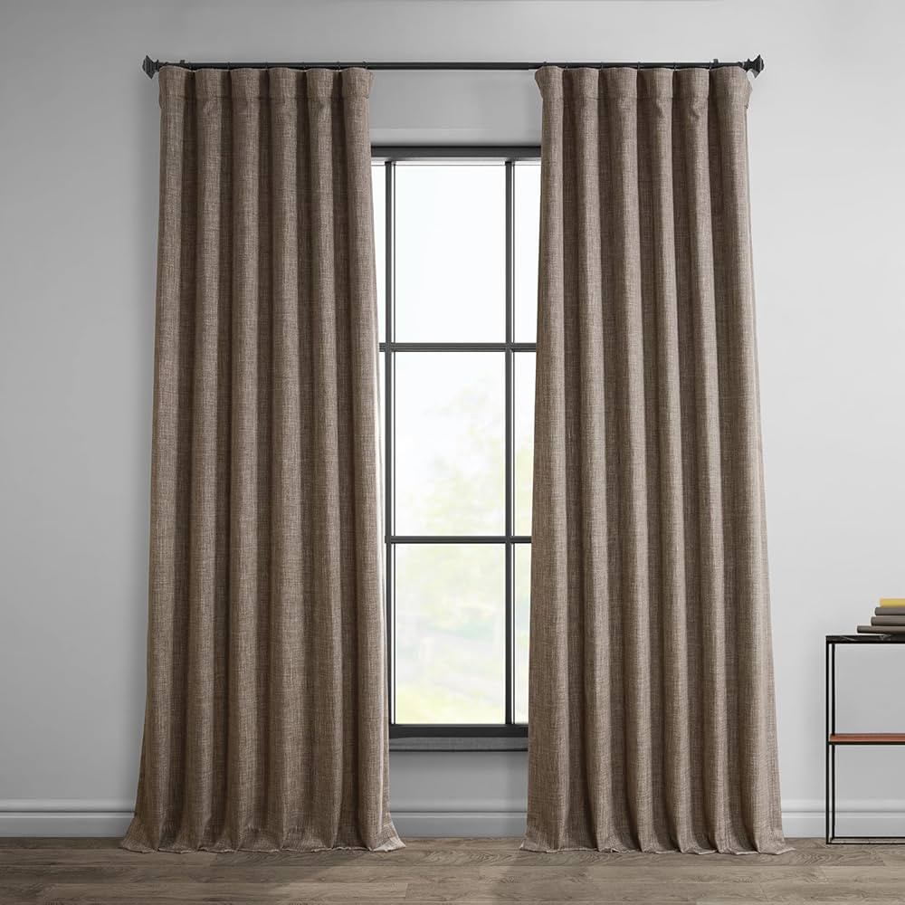 HPD Half Price Drapes Faux Linen Room Darkening Curtains - 108 Inches Long Luxury Linen Curtains ... | Amazon (US)
