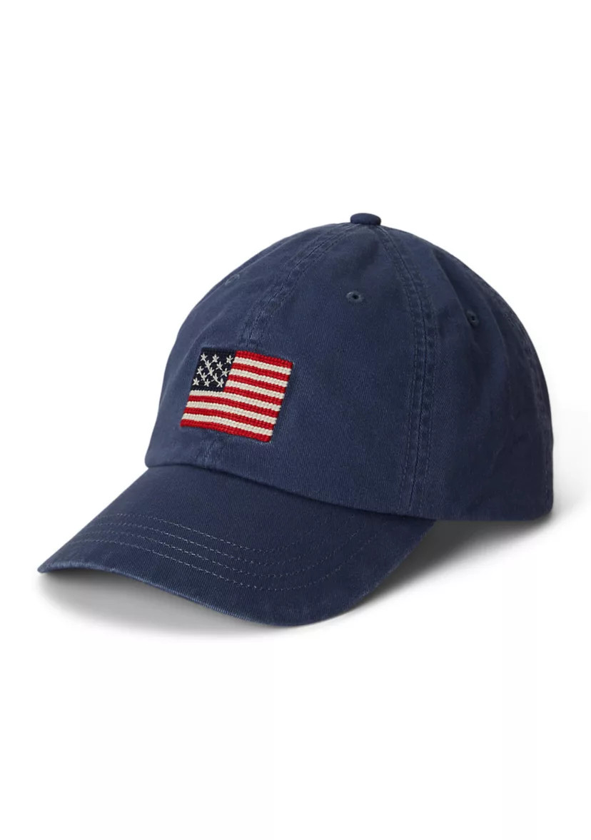 Flag-Embroidered Twill Ball Cap | Belk