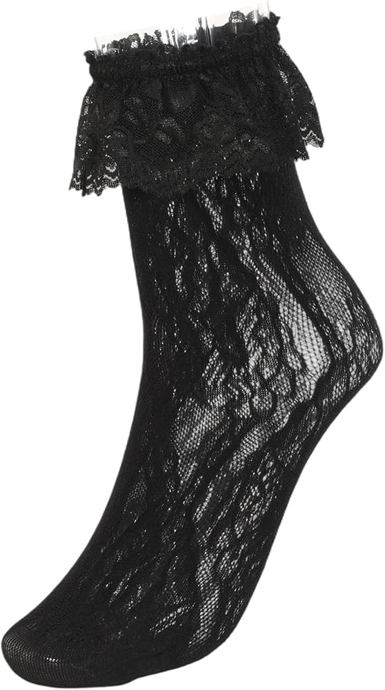 Avidlove Women's Ruffle Cuff Lace Anklet Socks Sexy Lolita Lacy Casual Socks for Dates Parties | Amazon (US)