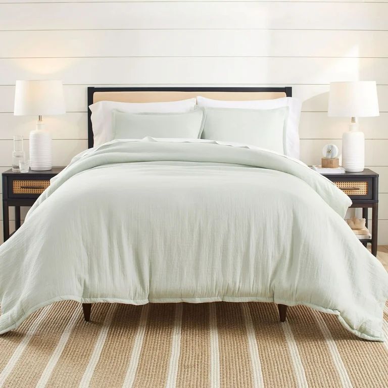 Better Homes & Gardens 3-Piece Sage Green Crinkled Gauze Comforter Set, Full/Queen, Adult - Walma... | Walmart (US)