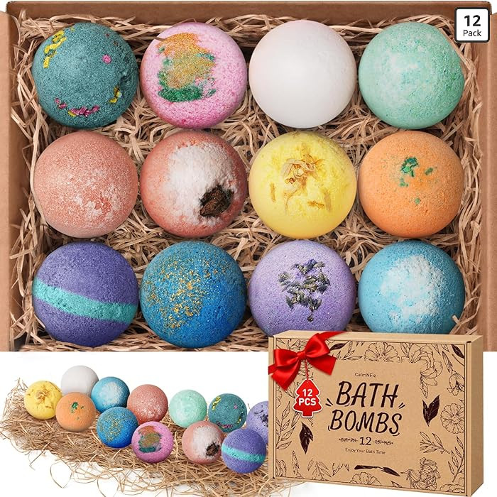 Bath Bombs for Women, 12 PCS Bath Set, Natural Bubble Bathbombs with Shea Butter, Dry Skin Moistu... | Amazon (US)