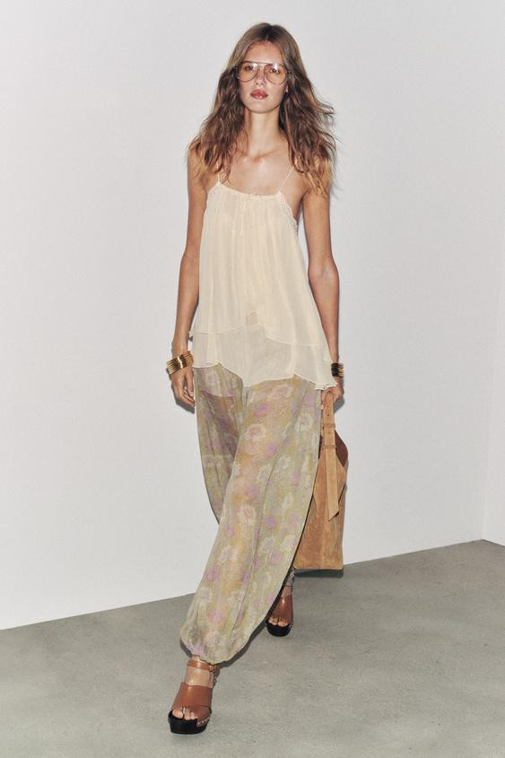 ZW COLLECTION PRINTED BALLOON TROUSERS | Zara UK