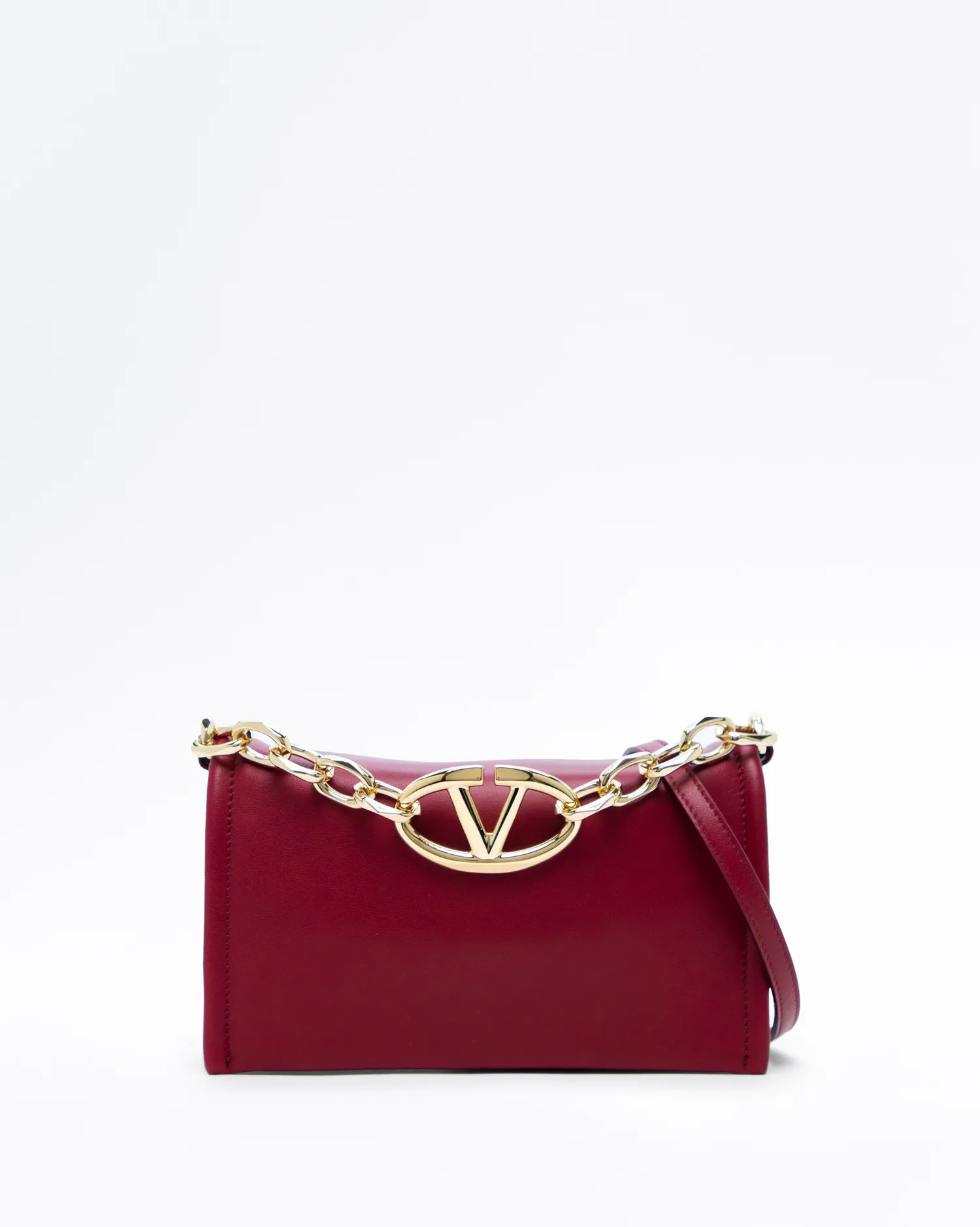 V Logo Chain Clutch Bag | Vivrelle