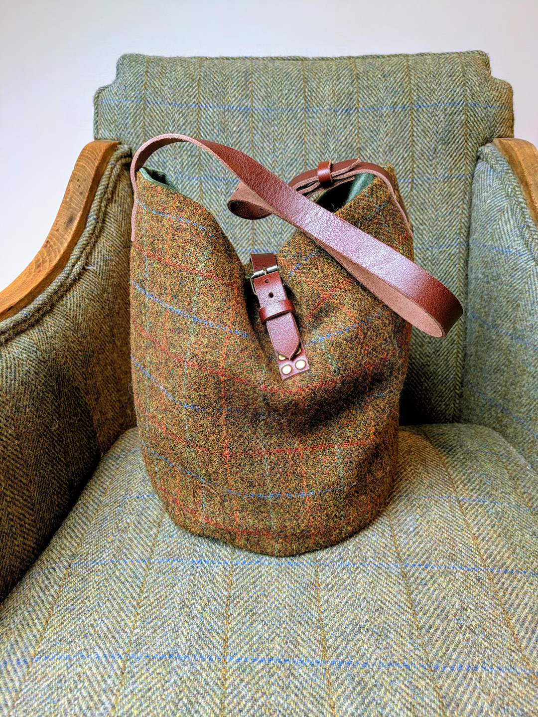 New Brigitte Harris Tweed Tote Bucket Bag - Etsy | Etsy (US)