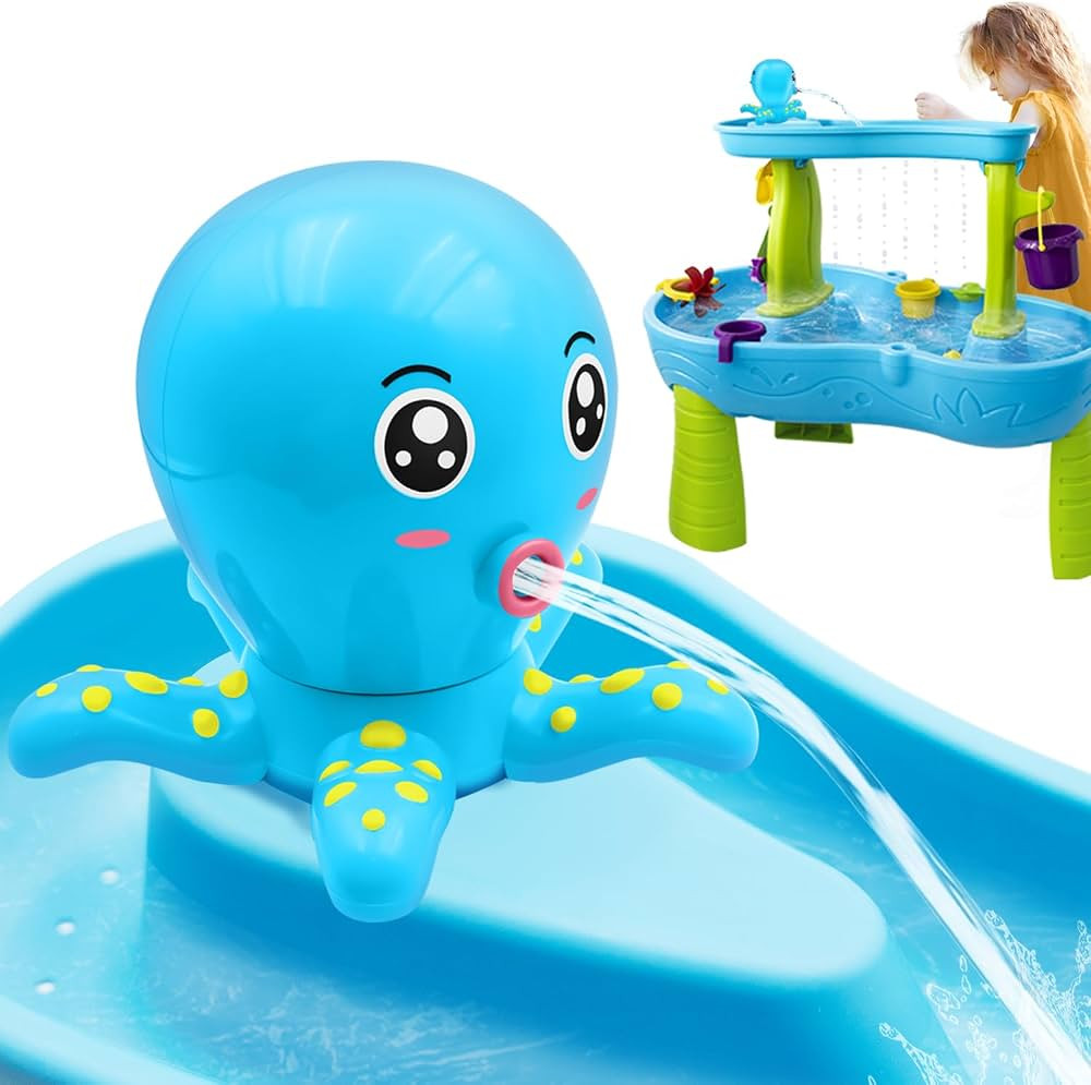 Octopus Water Table Pump, Battery Powered Water Pump for Water Table 3 Hours Non-Stop Fun Summer Outdoor Sand/Water Table Toys Outside Water Play Table Accessories for Toddlers Kids (Blue) | Amazon (US)