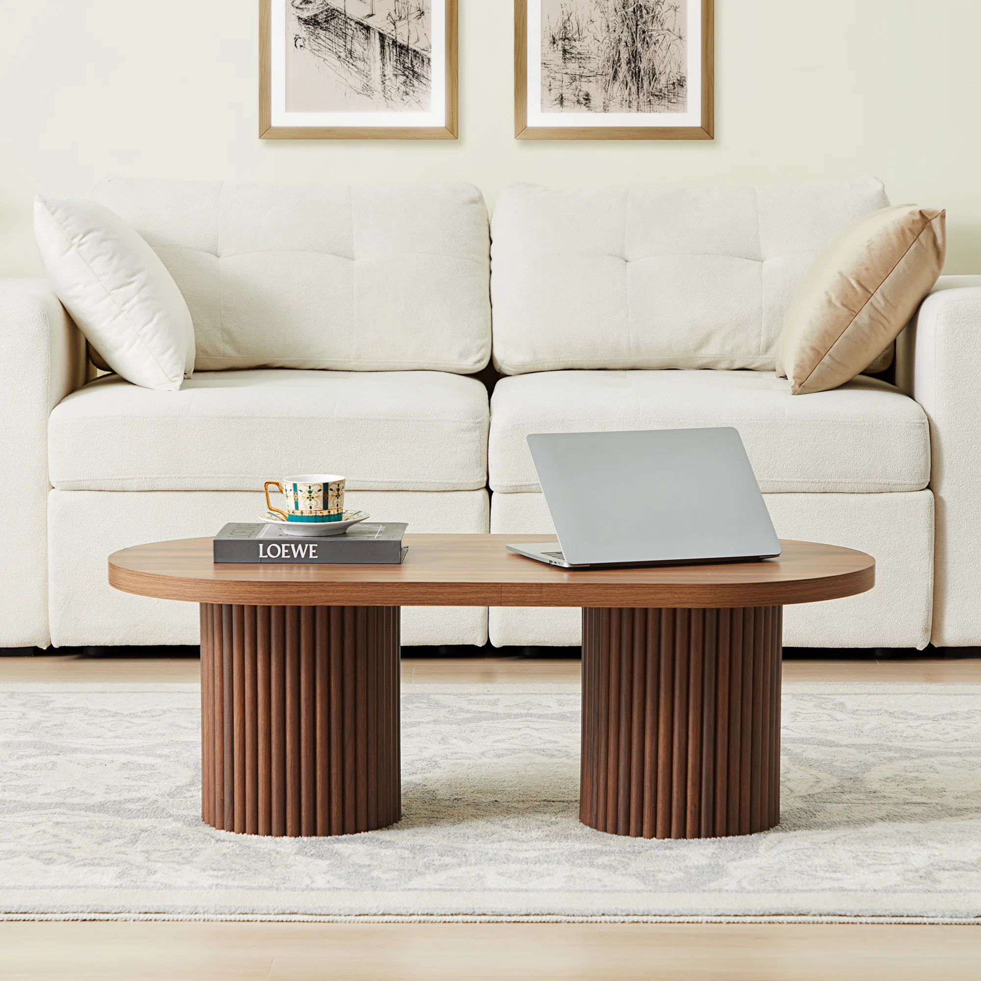 39.38'' W Oval Single Coffee Table | Wayfair North America