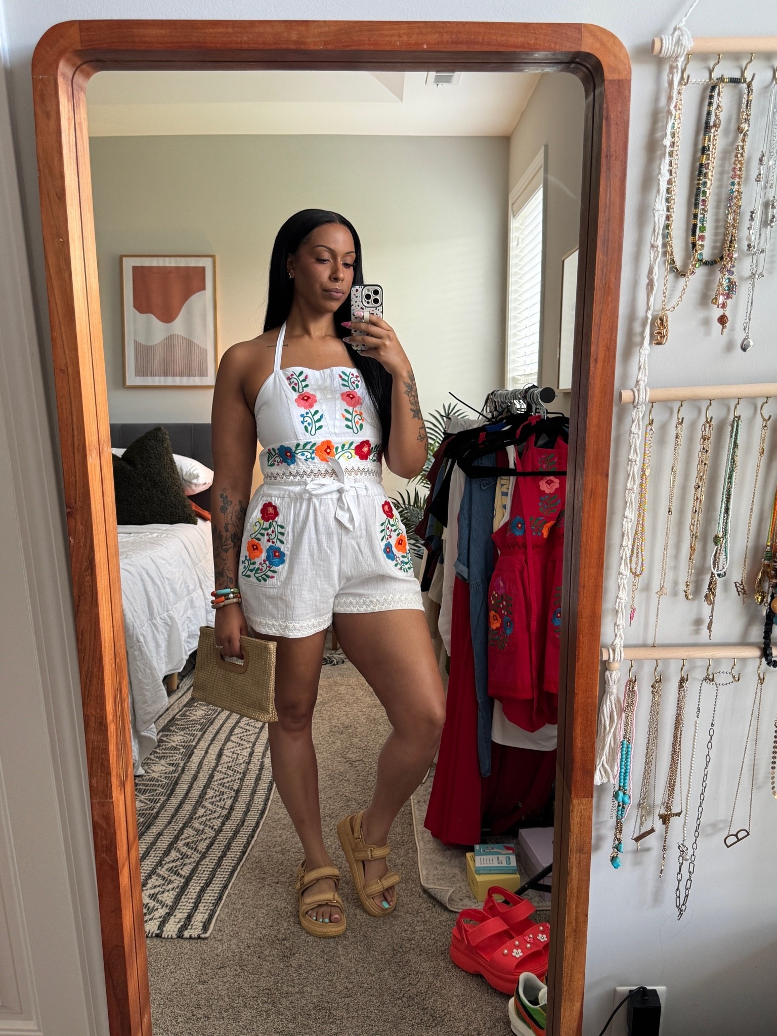 Large in the romper. A lil bit loose in the bottoms

#LTKootd #LTKTall #LTKMidsize