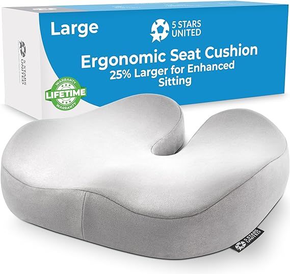 Seat Cushion for Office Chair - Tailbone Pressure Relief Cushion - Coccyx, Lower Back, Hip, Butt,... | Amazon (US)