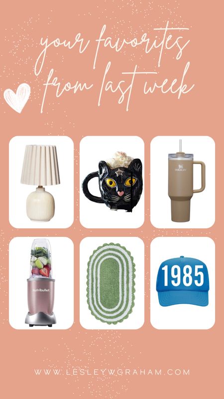 Top Sellers Last Week. Cute target lamp. Fall cozy. Early fall decor. Green rug. Best smoothie blender. Stanley x Magnolia mug. Birth year hat. 

#LTKSeasonal #LTKFitness #LTKhome