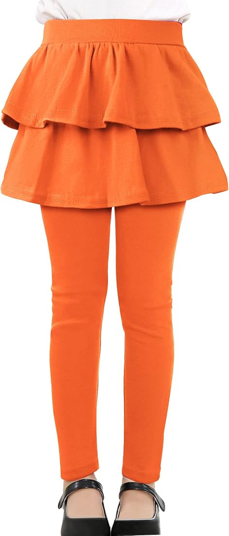 KEREDA Girls Skirt Leggings Ruffle Tutu Pants Kids Footless Tights 2-14 Years | Amazon (US)