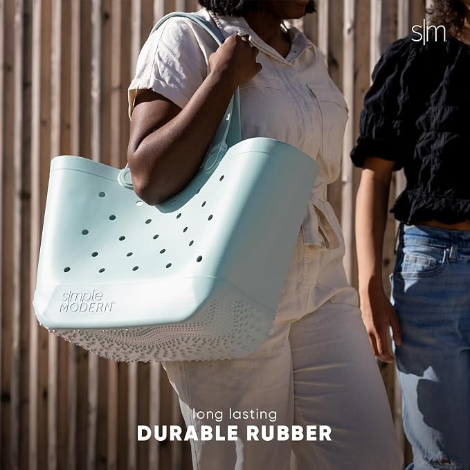 Simple Modern Beach Bag Rubber Tote | Waterproof Extra-Large Tote Bag with Zipper Pocket for Beac... | Amazon (US)