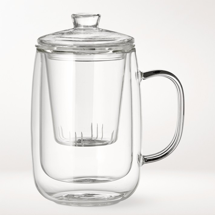 Double-Wall Glass Mug with Tea Strainer | Williams-Sonoma