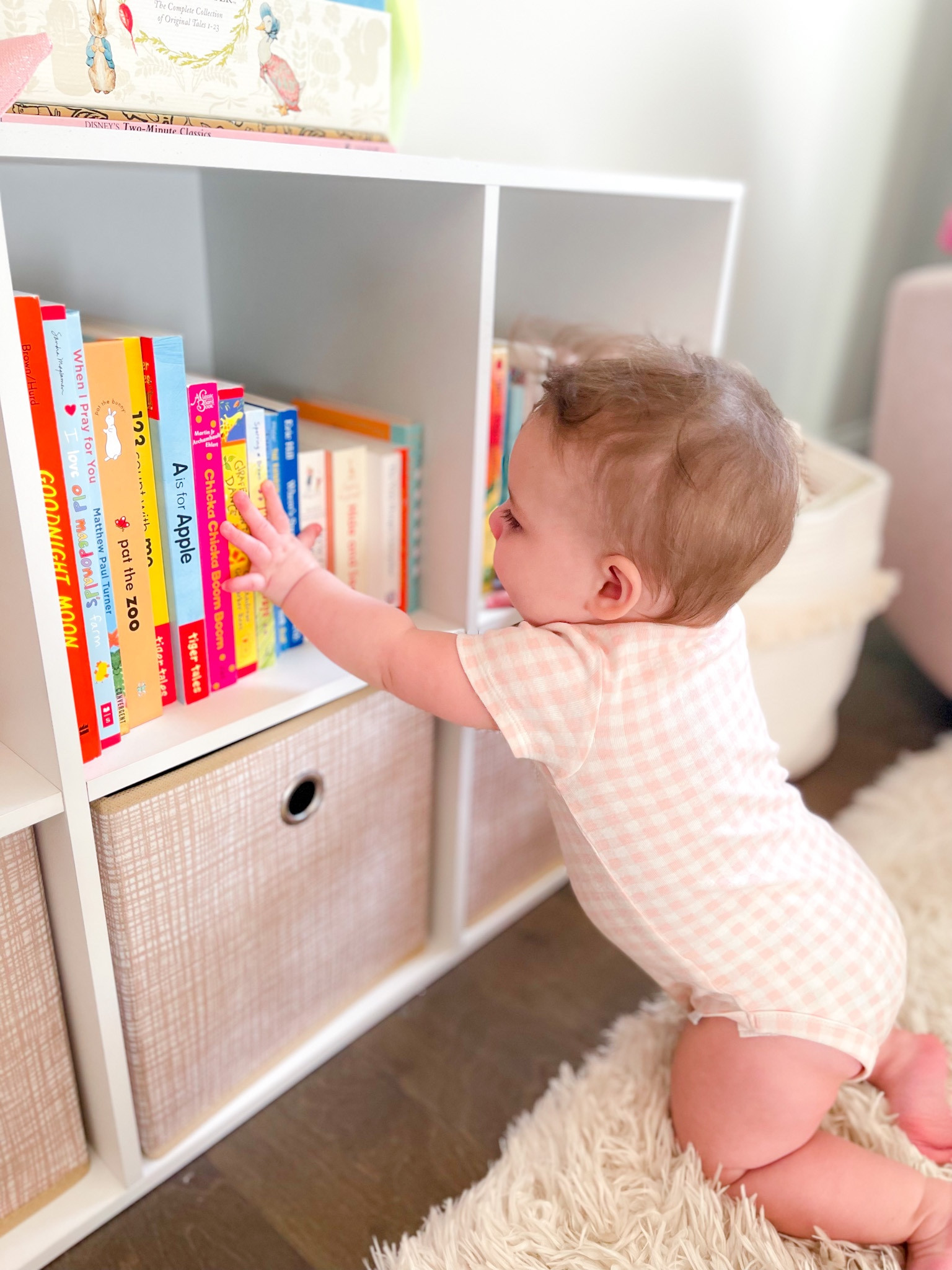 All things bookshelf- linked the shelf $35 from target , 11 inch bins, & of course the Peter rabbit collection on top 📚

#LTKbaby #LTKkids #LTKfamily