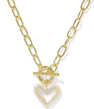 Kendra Scott Ari Heart Enamel Frame Link & Chain Short Pendant Necklace | Dillard's | Dillard's