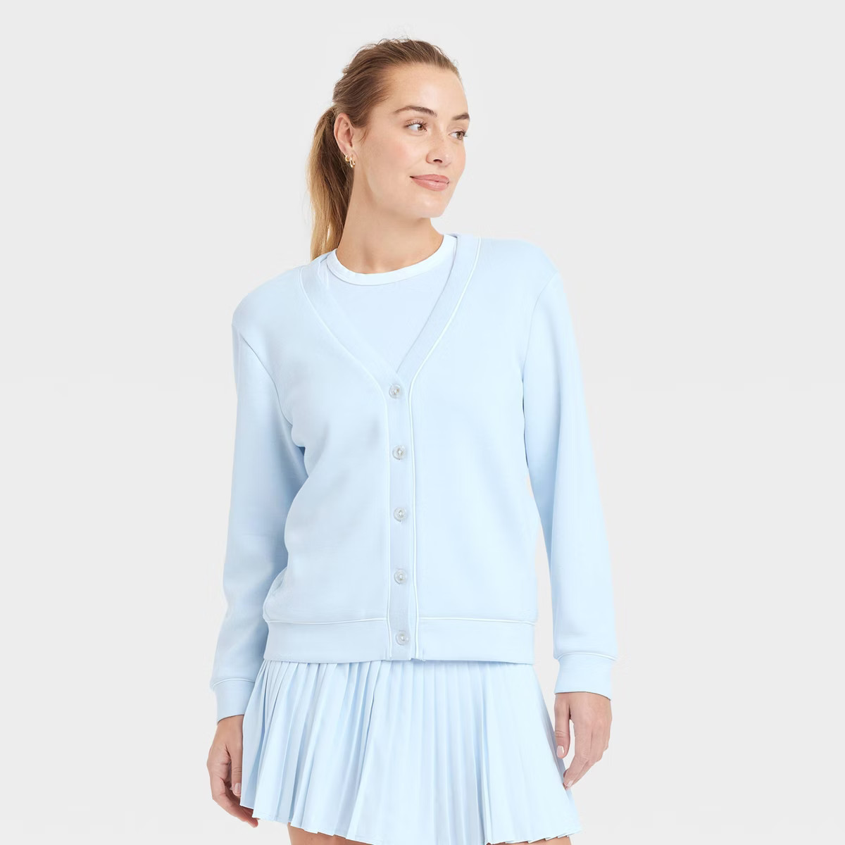 Women's Piped Button-Up Cardigan - All In Motion™ | Target