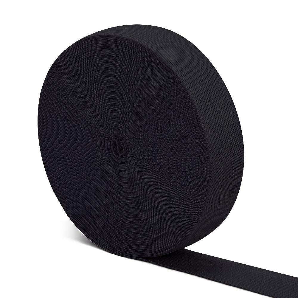 Black Elastic Bands for Wigs, 1 Inch 12 Yard High Elasticity Knit Spool Sewing Band for Waistband... | Amazon (US)