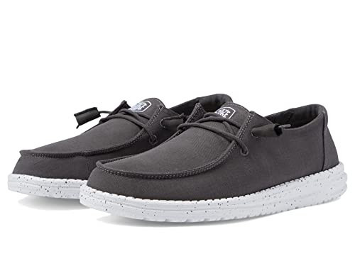 Hey Dude Women's Wendy Slub Canvas Dark Grey Size 5 | Women's Shoes | Women's Slip On Shoes | Comfortable & Light-Weight | Amazon (US)