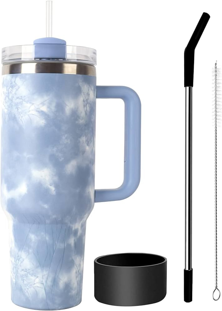 40oz Quencher Tumbler with Handle and Straw Lid,Stainless Steel Travel Mug Water Bottle Cup,Reusa... | Amazon (US)
