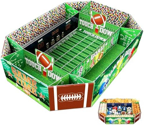 Football Party Supplies Kit - Large 23.62x17 inch Football Snack Stadium Tray Display & Cardboard... | Amazon (US)