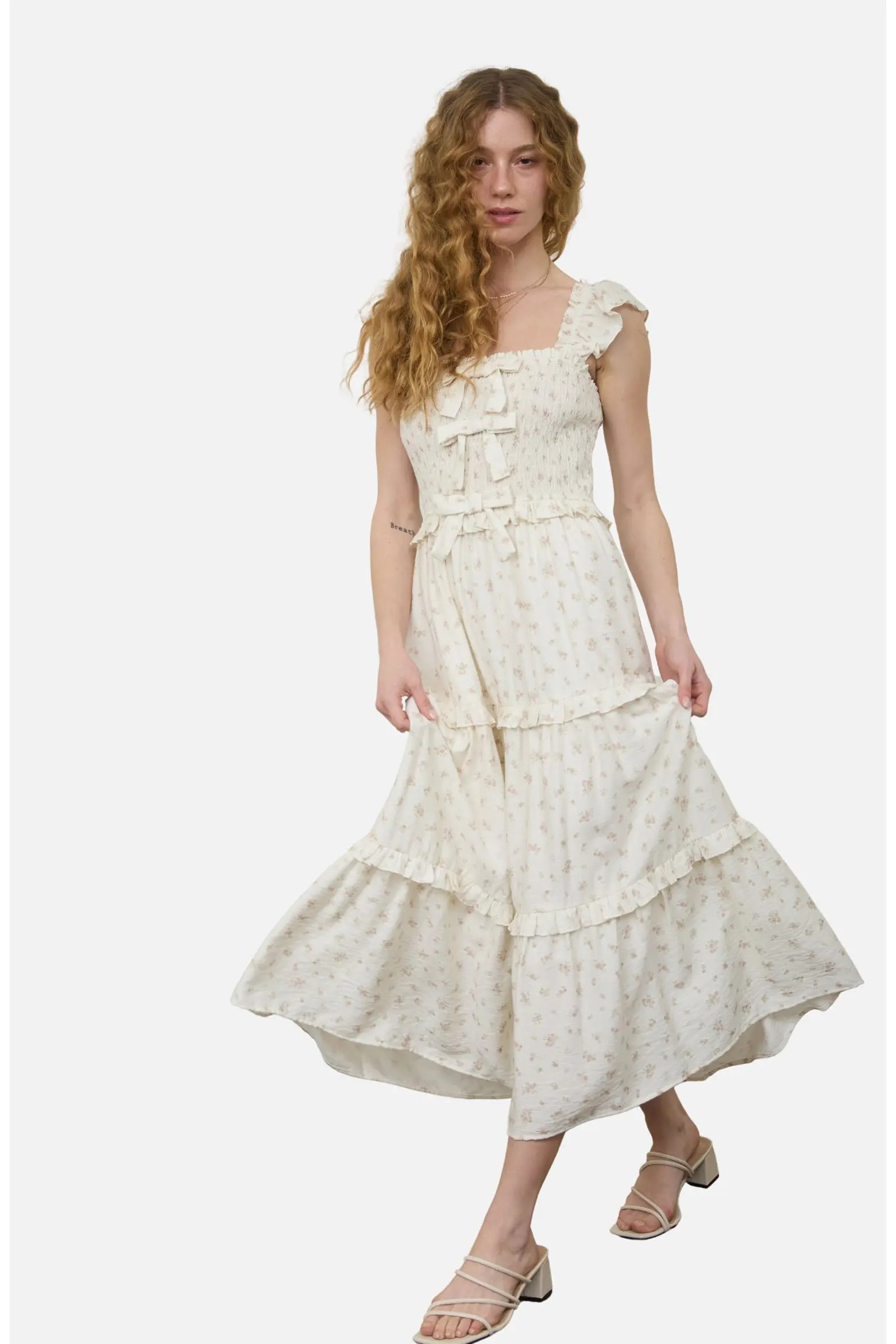 Bow Smocked Midi Dress (Women) | Nordstromrack | Nordstrom Rack