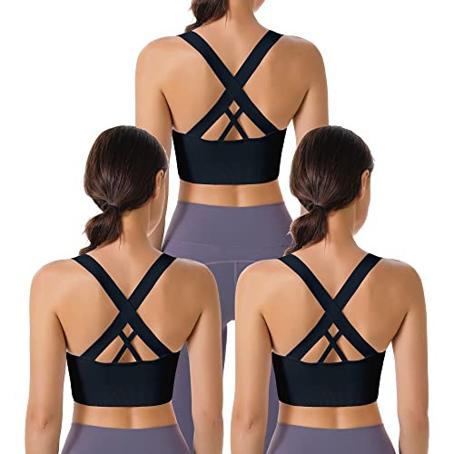 Evercute Sports Bra for Women Padded Medium Support Criss Cross Strappy Bras Seamless High Impact... | Amazon (US)