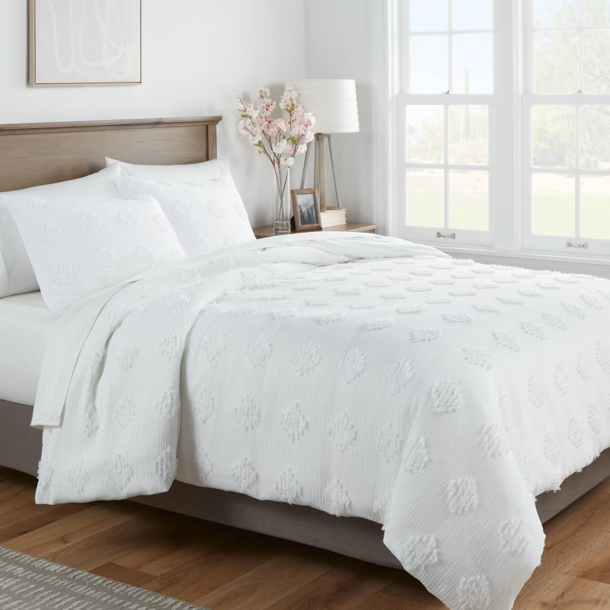 Tufted Diamond Crinkle Duvet Cover & Sham Set - Threshold™ | Target