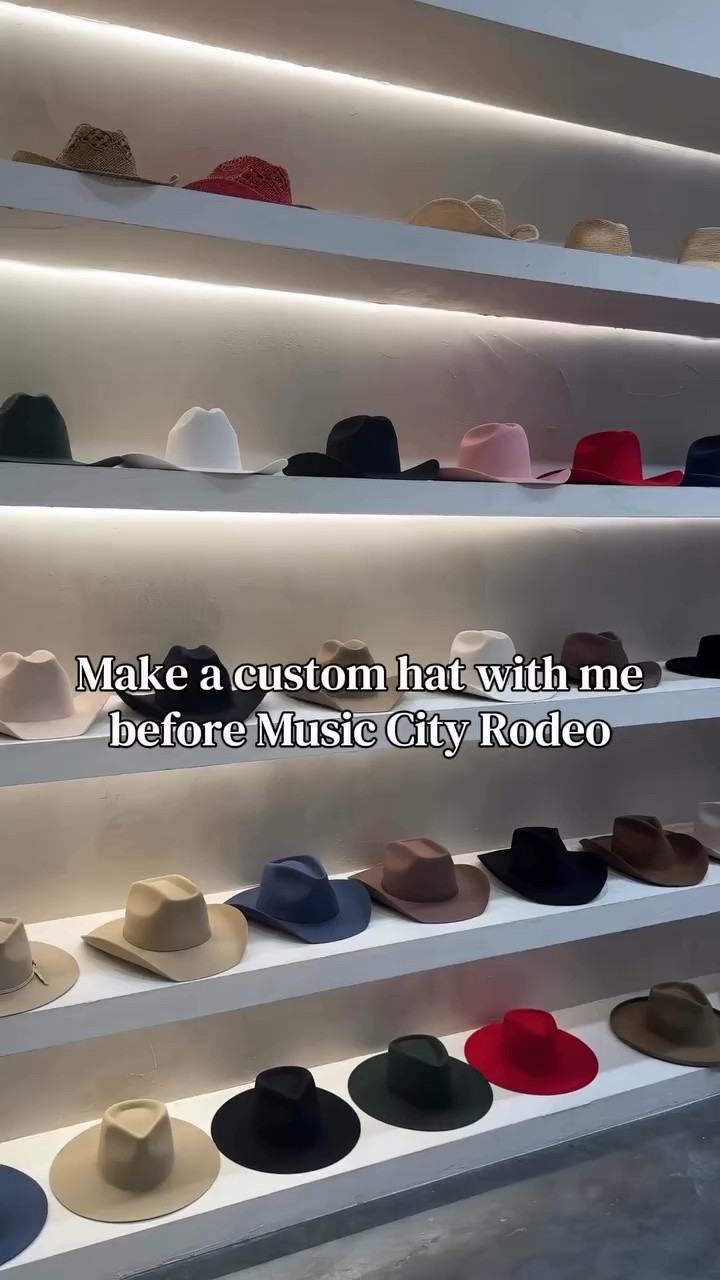Come make a custom cowboy hat with me at @gigipiphatbar_nashville before @musiccityrodeo ✨  #nashvilleinfluencer #rodeo #customhatbar