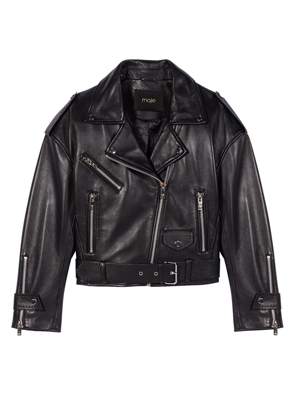 Women's Leather Biker-Style Jacket - Black - Size 8 - Black - Size 8 | Saks Fifth Avenue