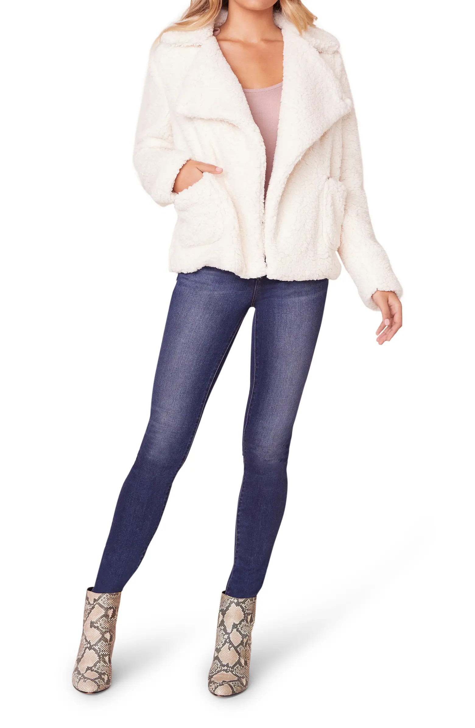 BB DAKOTA BY STEVE MADDEN Faux Fur Drape Collar Jacket | Nordstromrack | Nordstrom Rack