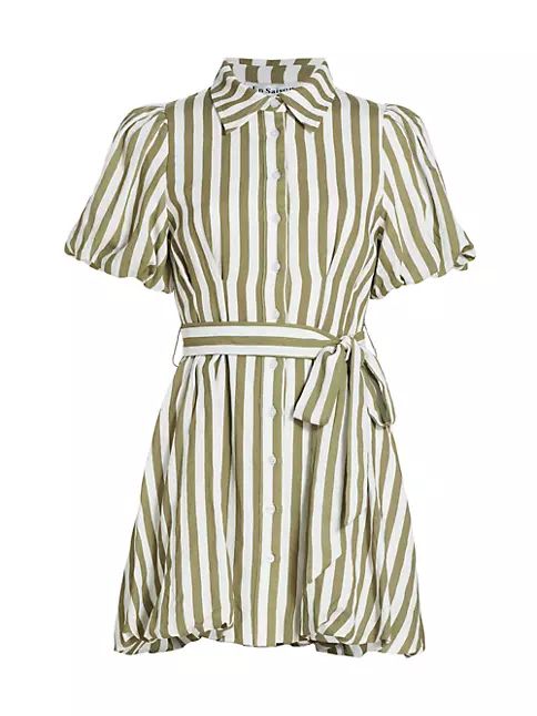 Cece Striped Bubble-Hem Minidress | Saks Fifth Avenue