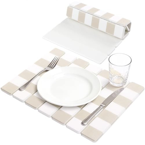 Yamaziot Stone Drying Mat for Kitchen Counter, 16"x12" Small Foldable Ultra Absorbent Stone Drying Mat, Quick-Dry Diatomaceous Earth Mat, Non-Slip Heat Resistant Mat for Dishes, Cups, Bottles, Beige | Amazon (US)