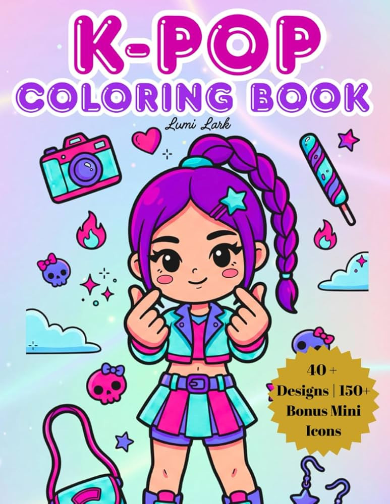 K Pop Coloring Book: K-Pop Idol Fashion Coloring Book for Kids, Tweens, Teens, & Adults | Cute an... | Amazon (US)