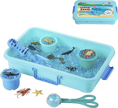 Water Beads Play Set - Sensory Toys for Kids with 16 oz of Water Beads, Sea Animals, Water Beads ... | Amazon (US)