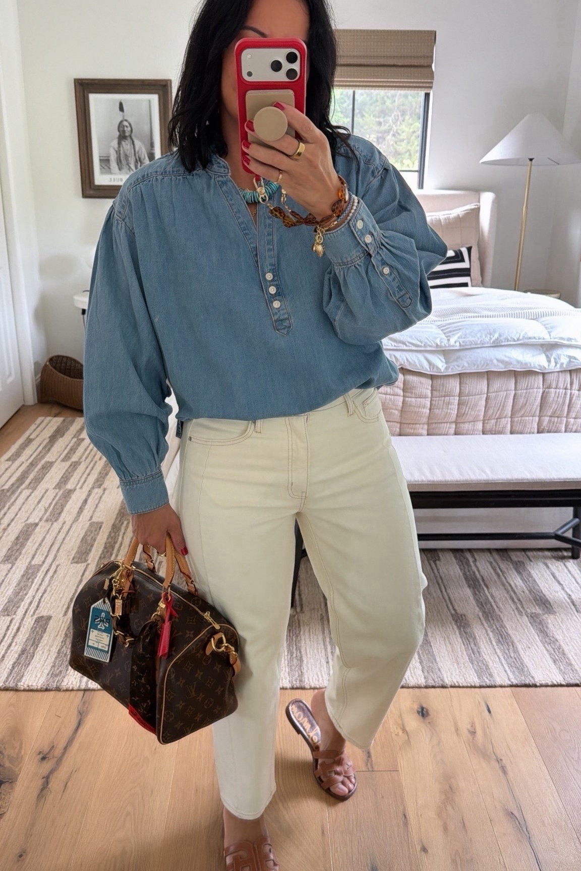 Top size medium, jeans size 8 (they fit tts).

#LTKMidsize #LTKOver40 #LTKootd