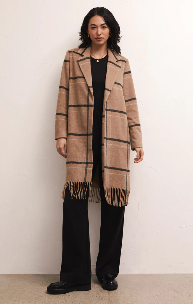 Ynez Fringed Plaid Coat | Z Supply